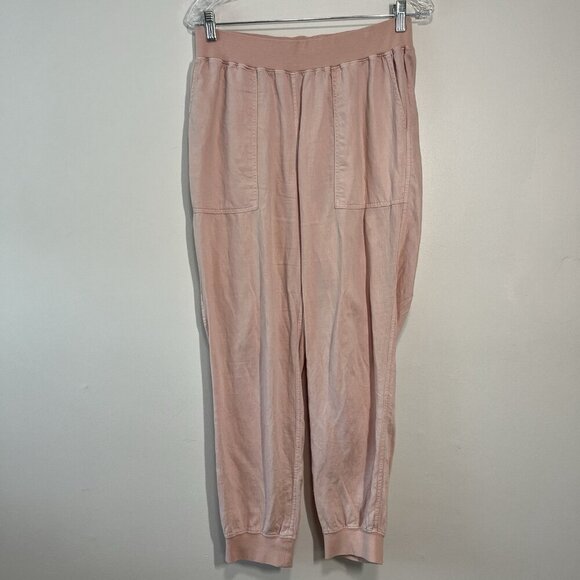 Faherty Arlie Day Linen Blend Jogger Pant in Light Pink Size Medium - Picture 2 of 8
